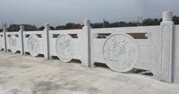 丹东芝麻白河道栏杆 石材栏杆