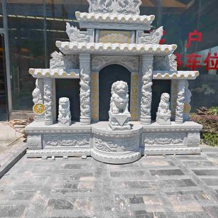 丹东芝麻白中国黑石材套墓 花岗岩墓碑