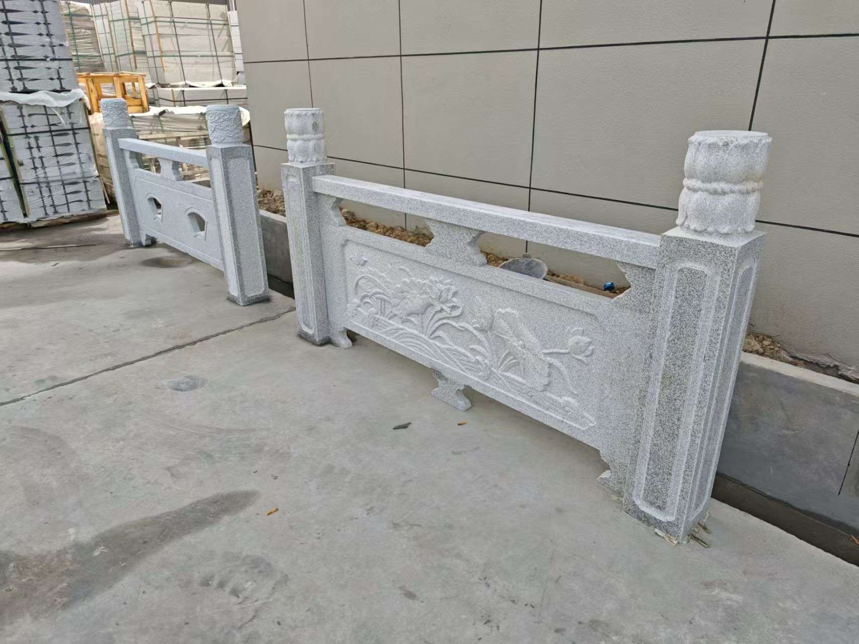 丹东芝麻白河道栏杆 石材栏杆